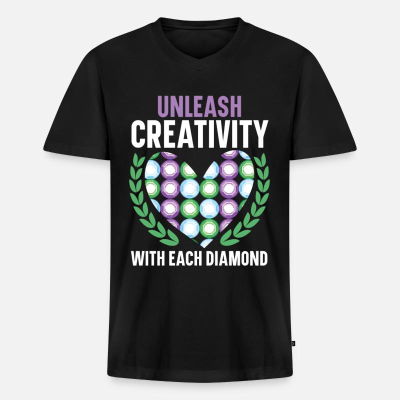 Diamantmalerei Handwerkszeug Diamantmaler - Männer Premium Bio T-Shirt mit V-Ausschnitt - Schwarz
