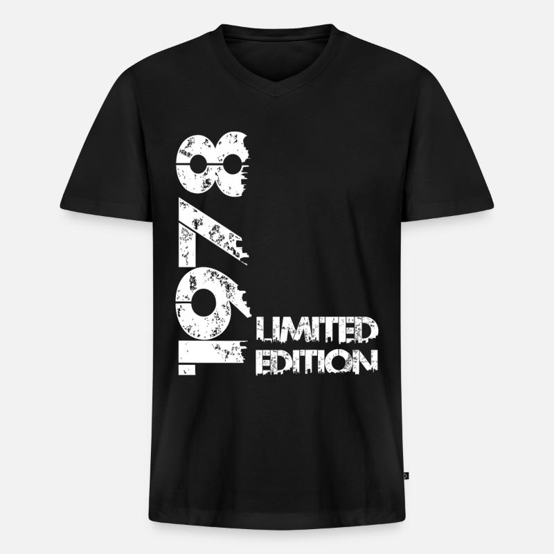 Limited Edition 1978 - Männer Premium Bio T-Shirt mit V-Ausschnitt - Schwarz
