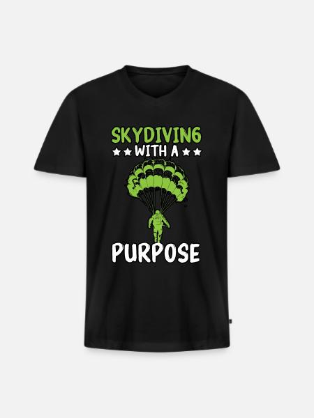 Paratroopers Skydiving Skydiving - Men's Premium Organic T-shirt with V-neck - black
