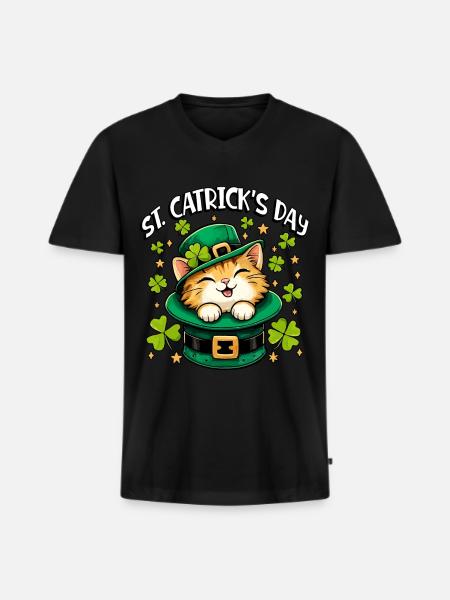 St. Catrick's Day - Männer Premium Bio T-Shirt mit V-Ausschnitt - Schwarz