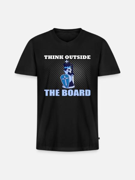 Schach Think Outside - Männer Premium Bio T-Shirt mit V-Ausschnitt - Schwarz