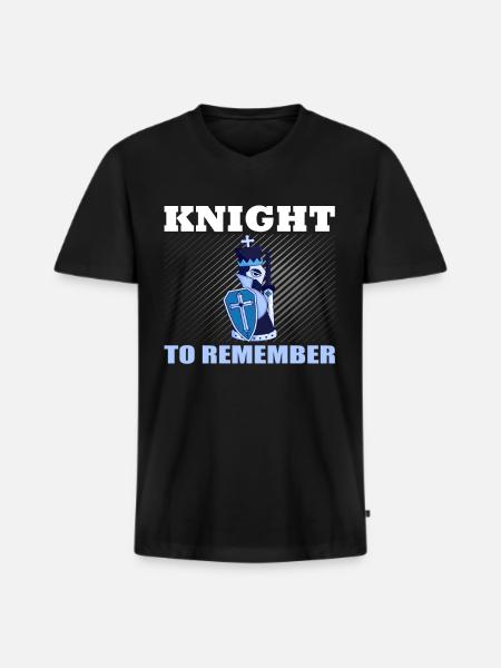 Schach Knight - Männer Premium Bio T-Shirt mit V-Ausschnitt - Schwarz