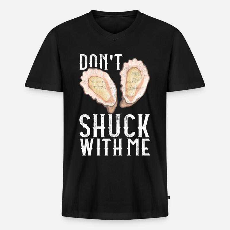 Austern Austernliebhaber - Männer Premium Bio T-Shirt mit V-Ausschnitt - Schwarz
