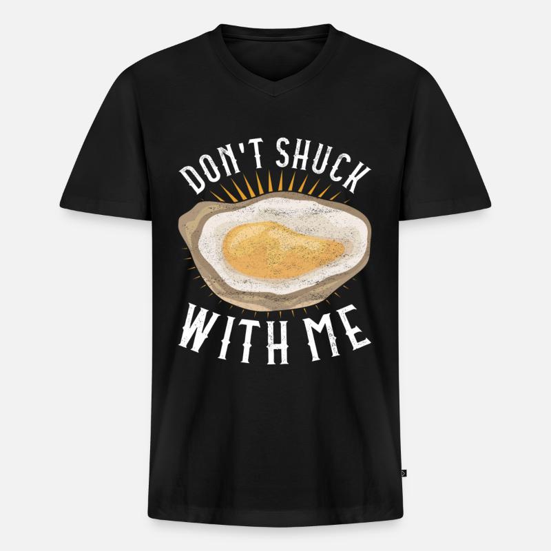 Austern Austernliebhaber - Männer Premium Bio T-Shirt mit V-Ausschnitt - Schwarz