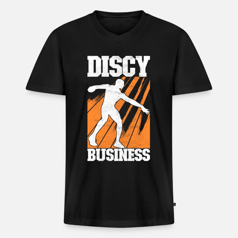 Discus thrower discus throw - Men's Premium Organic T-shirt with V-neck - black
