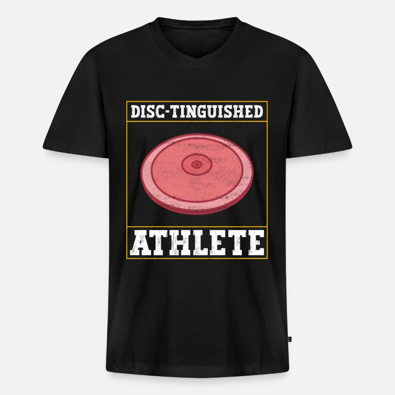 Diskuswerfer Diskuswerfen - Männer Premium Bio T-Shirt mit V-Ausschnitt - Schwarz