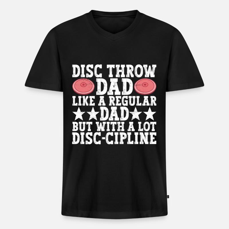 Diskuswerfer Diskuswerfen - Männer Premium Bio T-Shirt mit V-Ausschnitt - Schwarz