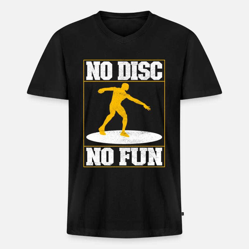 Diskuswerfer Diskuswerfen - Männer Premium Bio T-Shirt mit V-Ausschnitt - Schwarz