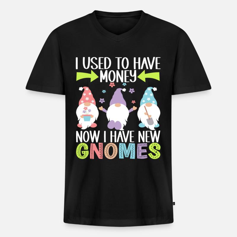 Gartenzwerge Gartenarbeit - Männer Premium Bio T-Shirt mit V-Ausschnitt - Schwarz