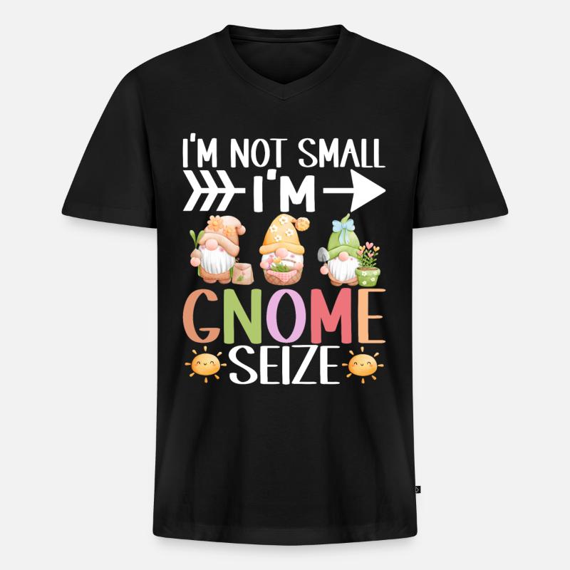 Gartenzwerge Gartenarbeit - Männer Premium Bio T-Shirt mit V-Ausschnitt - Schwarz