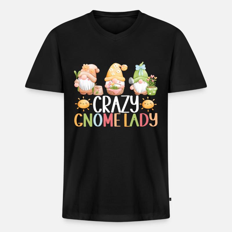 Gartenzwerge Gartenarbeit - Männer Premium Bio T-Shirt mit V-Ausschnitt - Schwarz