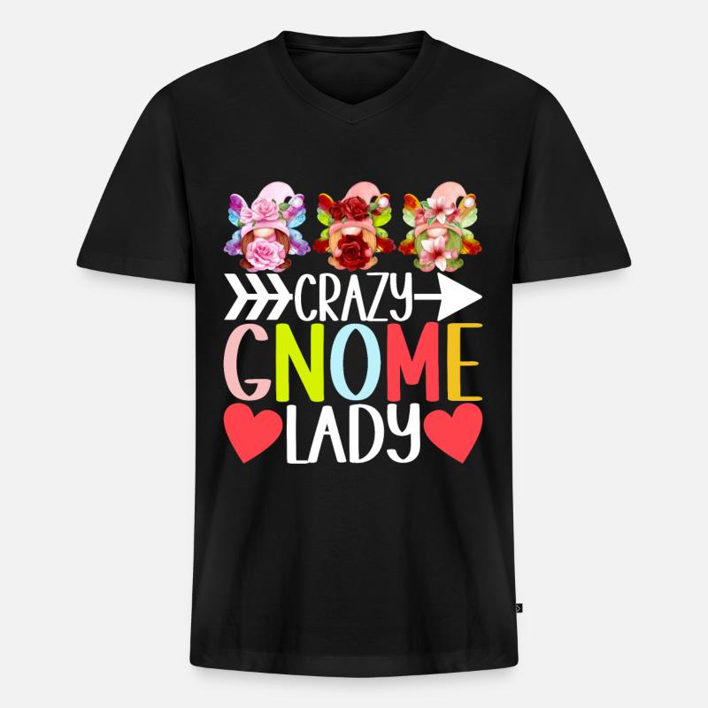 Gartenzwerge Gartenarbeit - Männer Premium Bio T-Shirt mit V-Ausschnitt - Schwarz