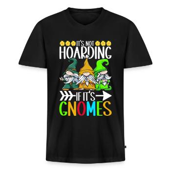 Gartenzwerge Gartenarbeit - Männer Premium Bio T-Shirt mit V-Ausschnitt - Schwarz - Vorne - Nico (187cm)