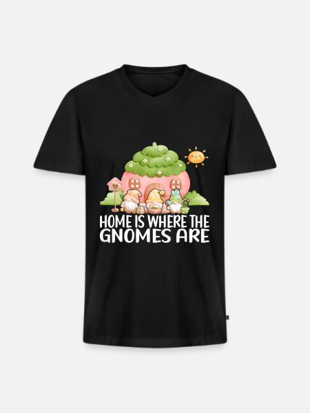 Gartenzwerge Gartenarbeit - Männer Premium Bio T-Shirt mit V-Ausschnitt - Schwarz