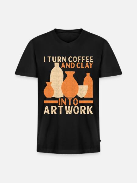 Töpfern Töpfer - Männer Premium Bio T-Shirt mit V-Ausschnitt - Schwarz