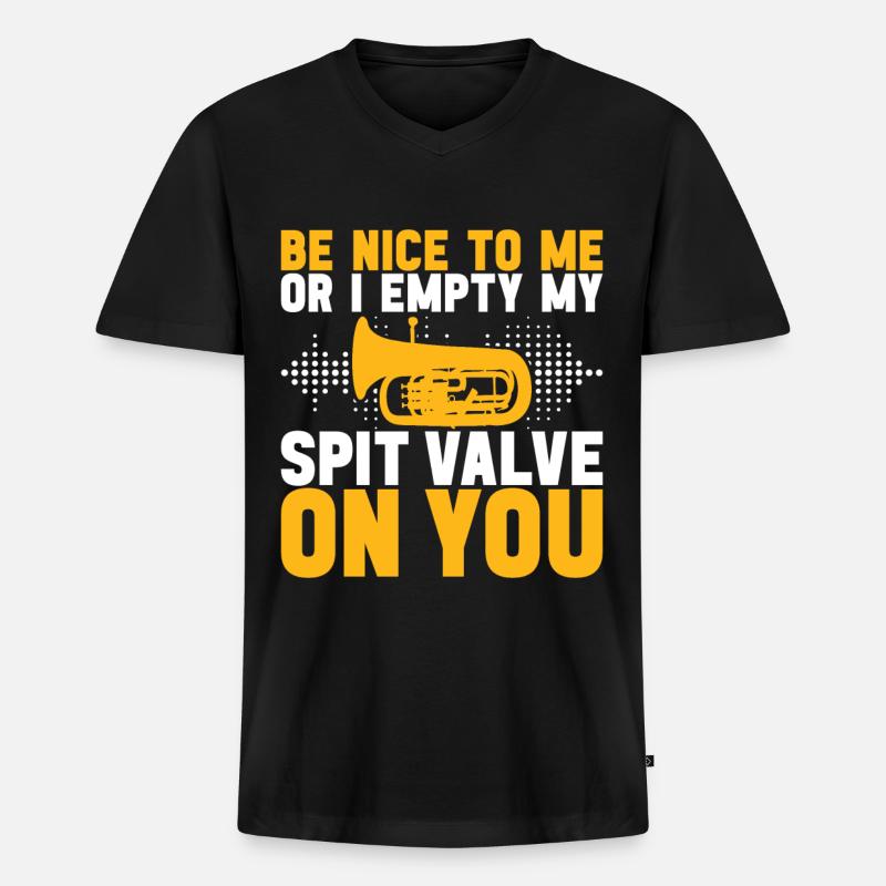 Euphonium Euphoniumspieler - Männer Premium Bio T-Shirt mit V-Ausschnitt - Schwarz