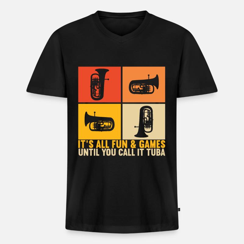 Euphonium Euphoniumspieler - Männer Premium Bio T-Shirt mit V-Ausschnitt - Schwarz