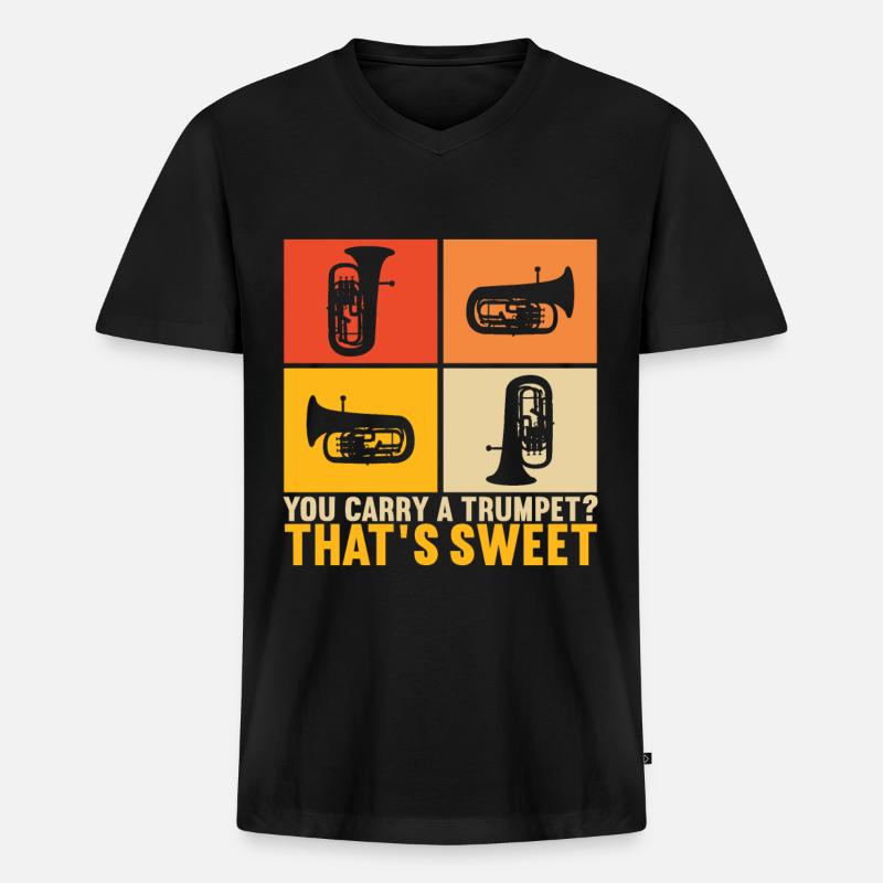 Euphonium Euphoniumspieler - Männer Premium Bio T-Shirt mit V-Ausschnitt - Schwarz