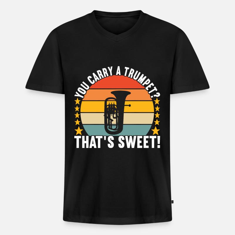 Euphonium Euphoniumspieler - Männer Premium Bio T-Shirt mit V-Ausschnitt - Schwarz