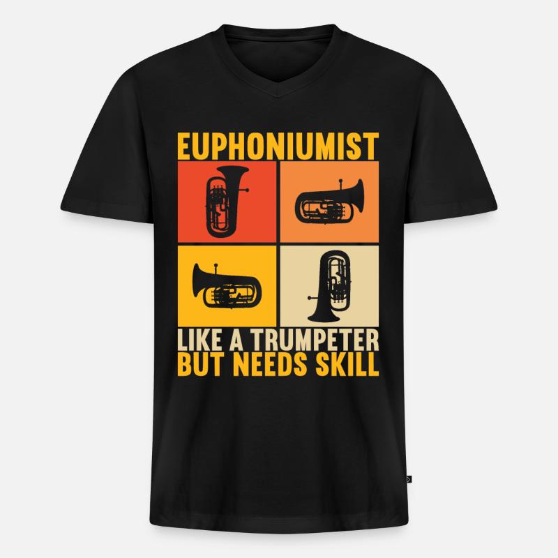 Euphonium Euphoniumspieler - Männer Premium Bio T-Shirt mit V-Ausschnitt - Schwarz