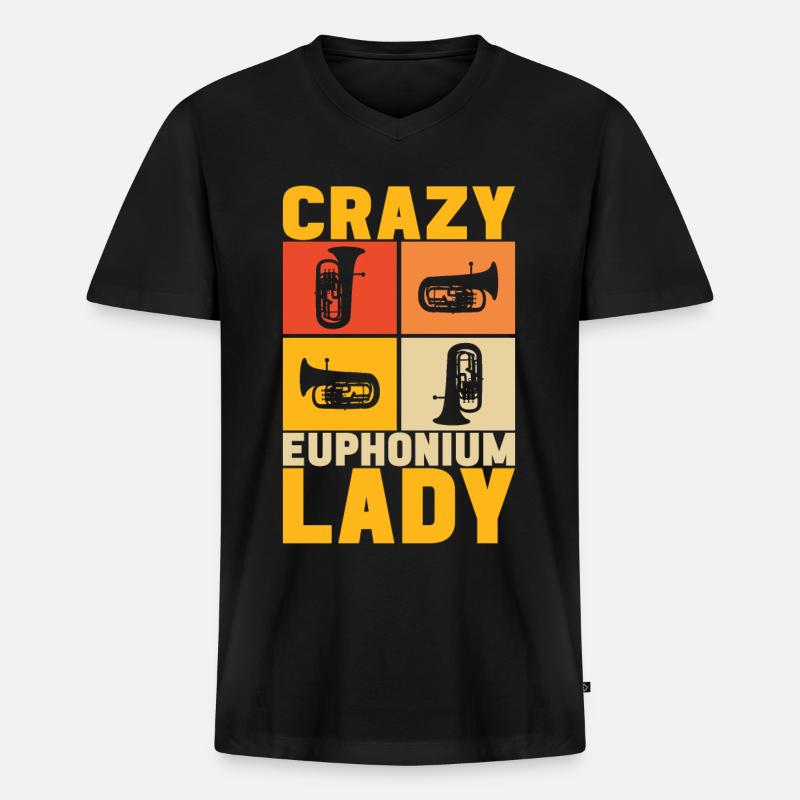 Euphonium Euphoniumspieler - Männer Premium Bio T-Shirt mit V-Ausschnitt - Schwarz