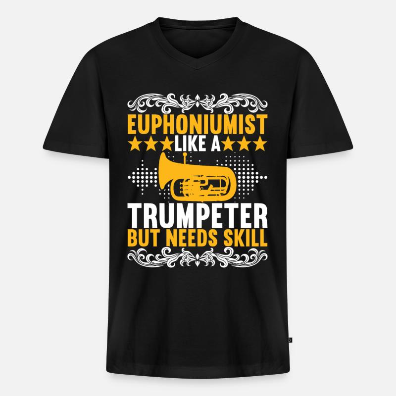 Euphonium Euphoniumspieler - Männer Premium Bio T-Shirt mit V-Ausschnitt - Schwarz