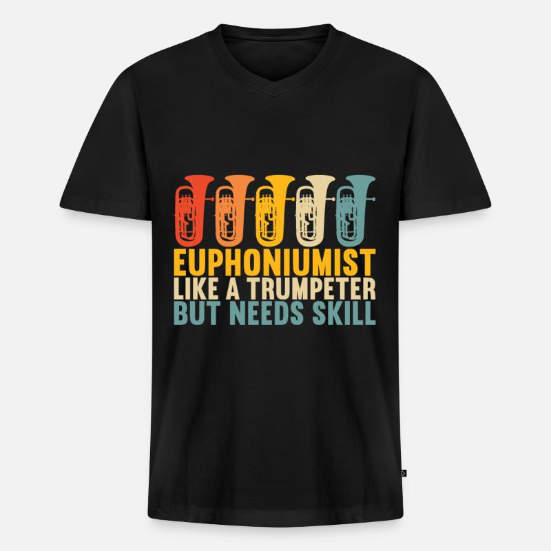 Euphonium Euphoniumspieler - Männer Premium Bio T-Shirt mit V-Ausschnitt - Schwarz