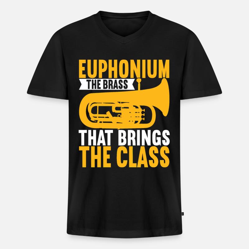 Euphonium Euphoniumspieler - Männer Premium Bio T-Shirt mit V-Ausschnitt - Schwarz
