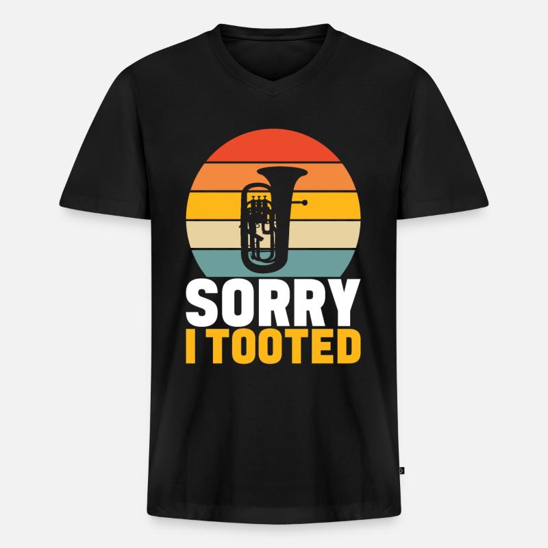 Euphonium Euphoniumspieler - Männer Premium Bio T-Shirt mit V-Ausschnitt - Schwarz