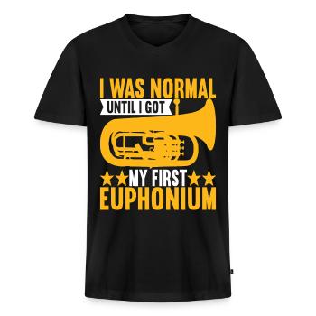 Euphonium Euphoniumspieler - Männer Premium Bio T-Shirt mit V-Ausschnitt - Schwarz - Vorne - Nico (187cm)