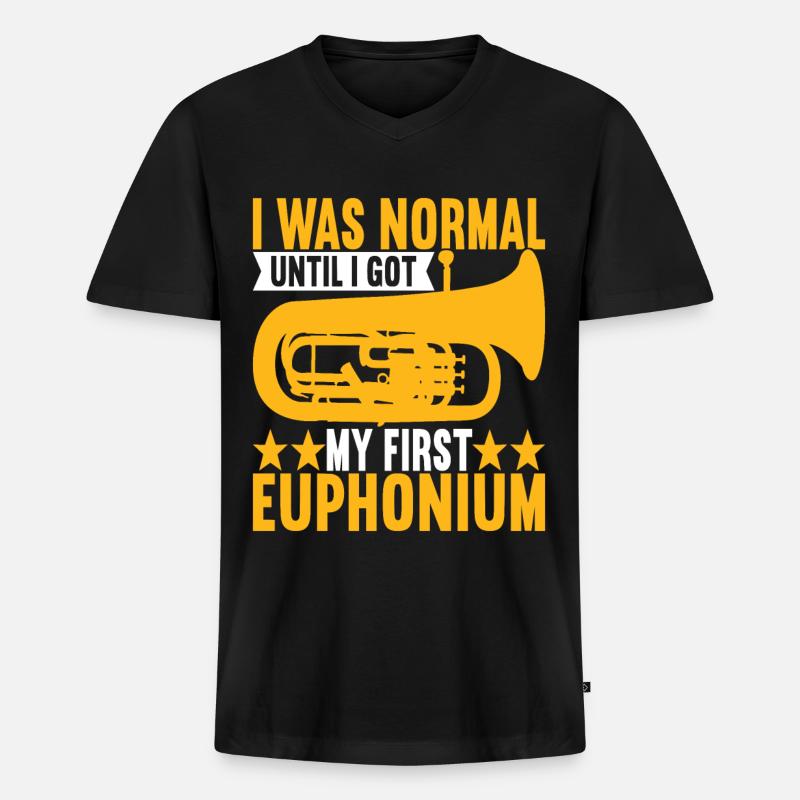 Euphonium Euphoniumspieler - Männer Premium Bio T-Shirt mit V-Ausschnitt - Schwarz