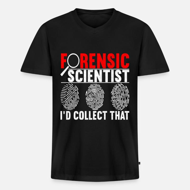 Forensik Forensiker - Männer Premium Bio T-Shirt mit V-Ausschnitt - Schwarz