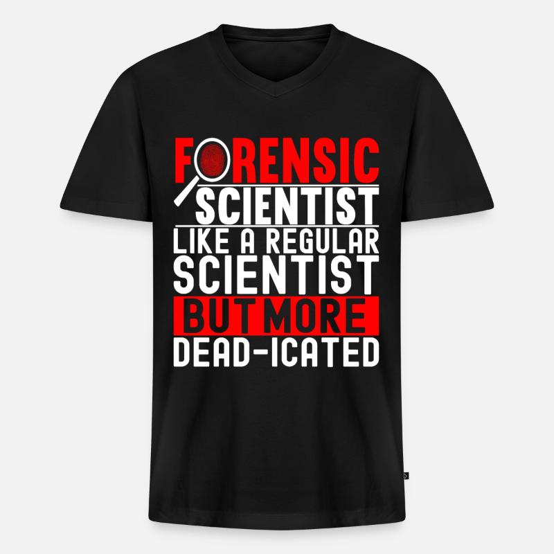 Forensik Forensiker - Männer Premium Bio T-Shirt mit V-Ausschnitt - Schwarz