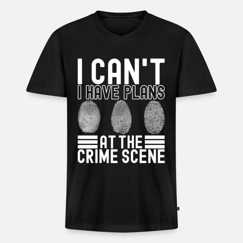 Forensik Forensiker - Männer Premium Bio T-Shirt mit V-Ausschnitt - Schwarz