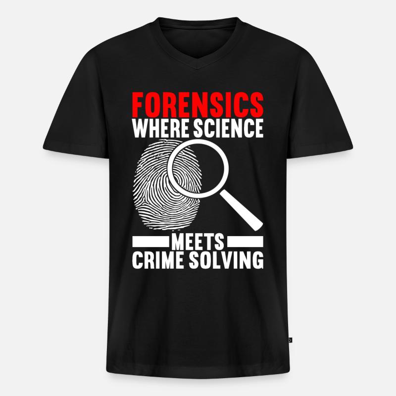 Forensik Forensiker - Männer Premium Bio T-Shirt mit V-Ausschnitt - Schwarz