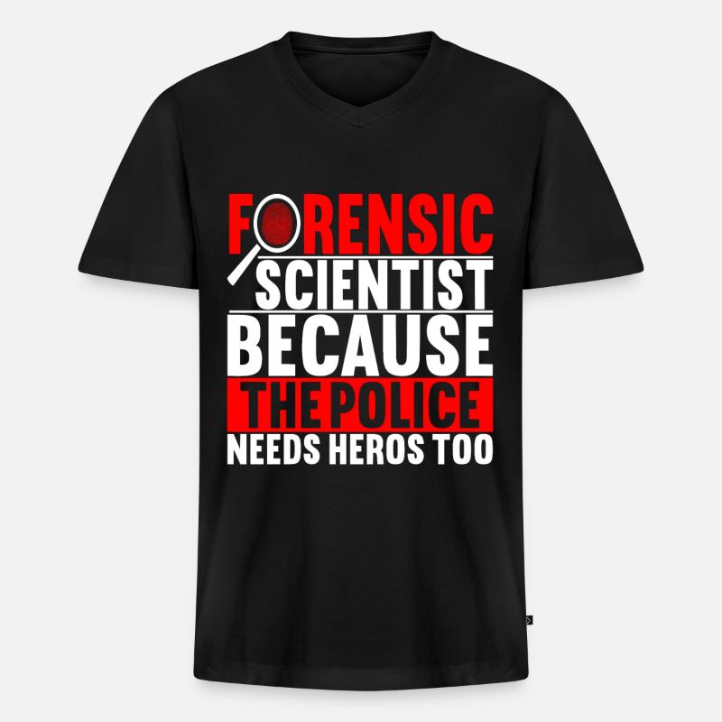 Forensik Forensiker - Männer Premium Bio T-Shirt mit V-Ausschnitt - Schwarz