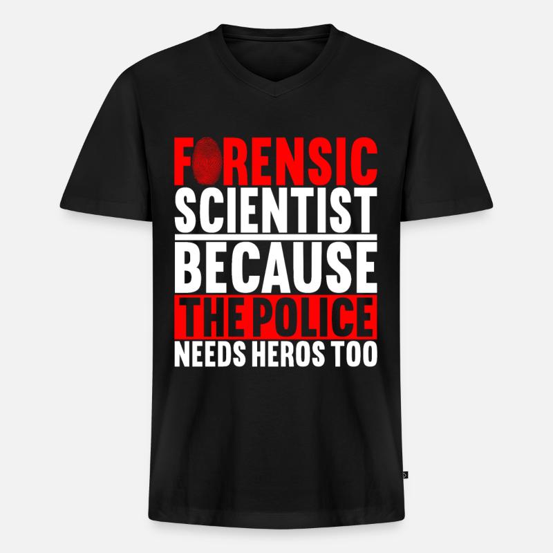 Forensik Forensiker - Männer Premium Bio T-Shirt mit V-Ausschnitt - Schwarz