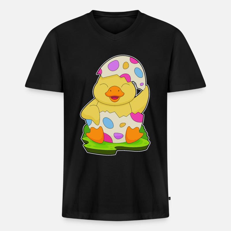 Duck Easter Easter Egg - Men's Premium Organic T-shirt with V-neck - black