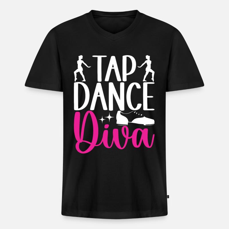 Stepptanz Stepptänzer - Männer Premium Bio T-Shirt mit V-Ausschnitt - Schwarz