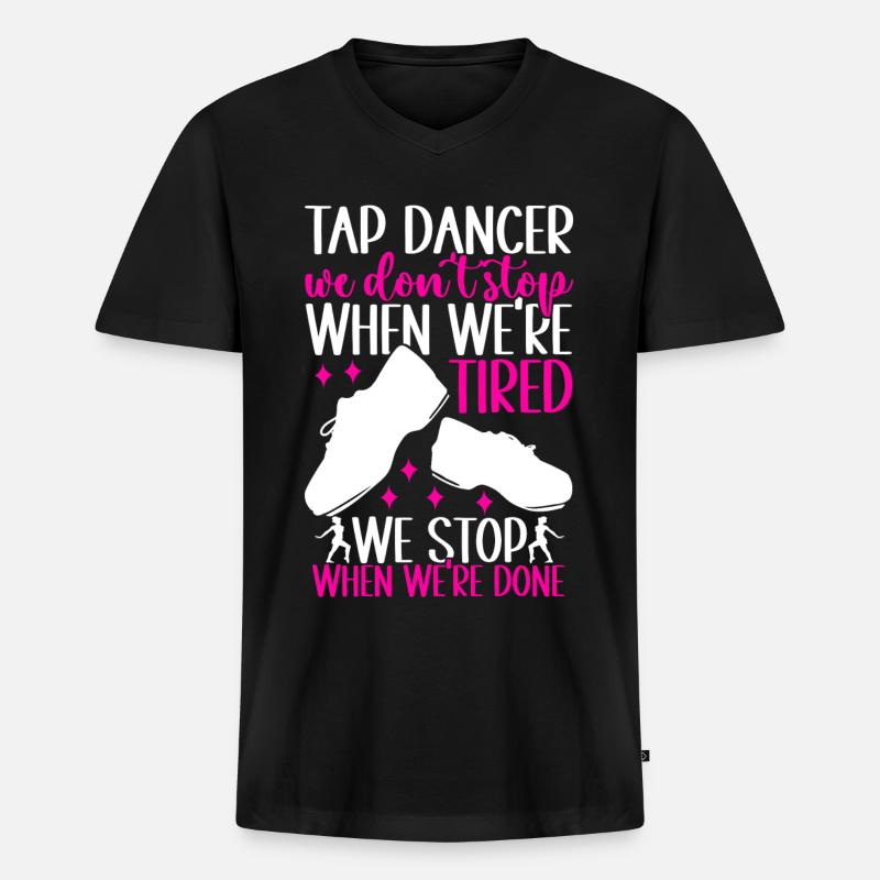Stepptanz Stepptänzer - Männer Premium Bio T-Shirt mit V-Ausschnitt - Schwarz