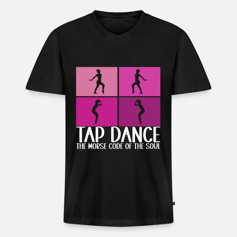 Stepptanz Stepptänzer - Männer Premium Bio T-Shirt mit V-Ausschnitt - Schwarz