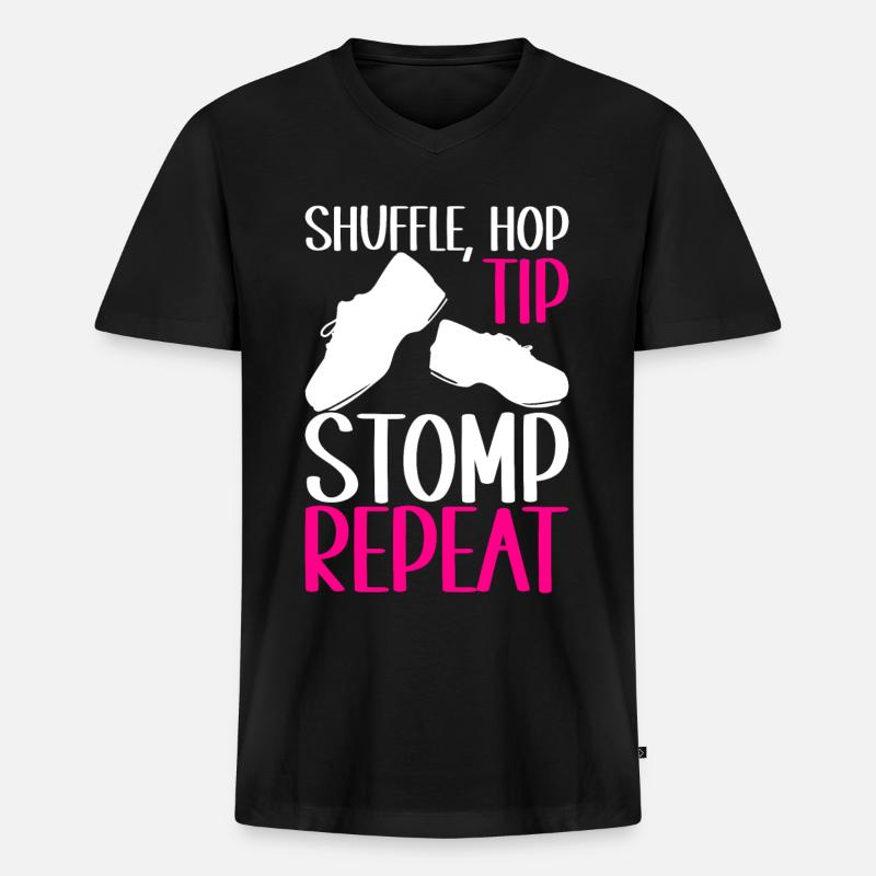 Stepptanz Stepptänzer - Männer Premium Bio T-Shirt mit V-Ausschnitt - Schwarz