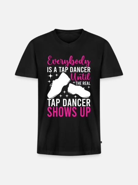 Tap Dance Tap Dancer - Men's Premium Organic T-shirt with V-neck - black