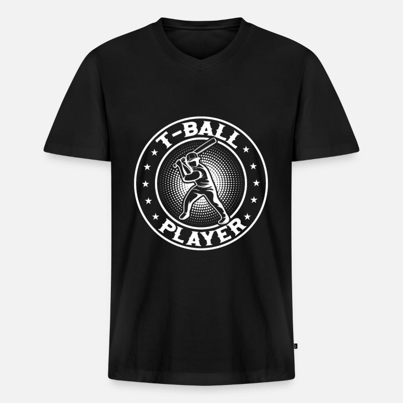 T-ball Player Teeball Player - Männer Premium Bio T-Shirt mit V-Ausschnitt - Schwarz