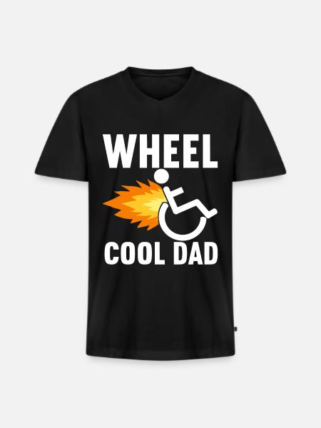 Rollstuhlfahrer Rollstuhl - Männer Premium Bio T-Shirt mit V-Ausschnitt - Schwarz