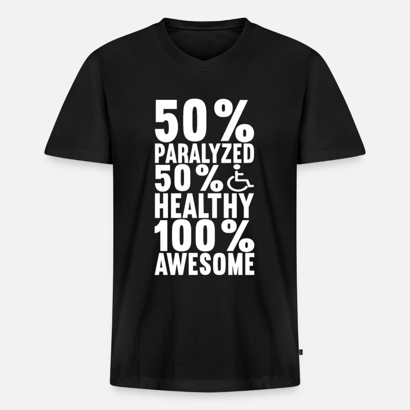 Rollstuhlfahrer Rollstuhl - Männer Premium Bio T-Shirt mit V-Ausschnitt - Schwarz