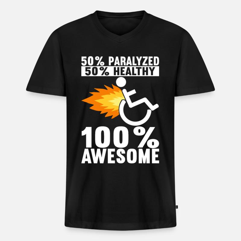 Rollstuhlfahrer Rollstuhl - Männer Premium Bio T-Shirt mit V-Ausschnitt - Schwarz