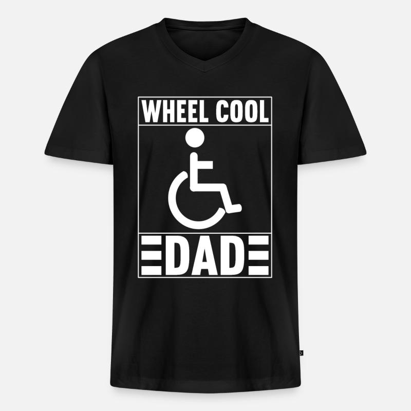 Rollstuhlfahrer Rollstuhl - Männer Premium Bio T-Shirt mit V-Ausschnitt - Schwarz