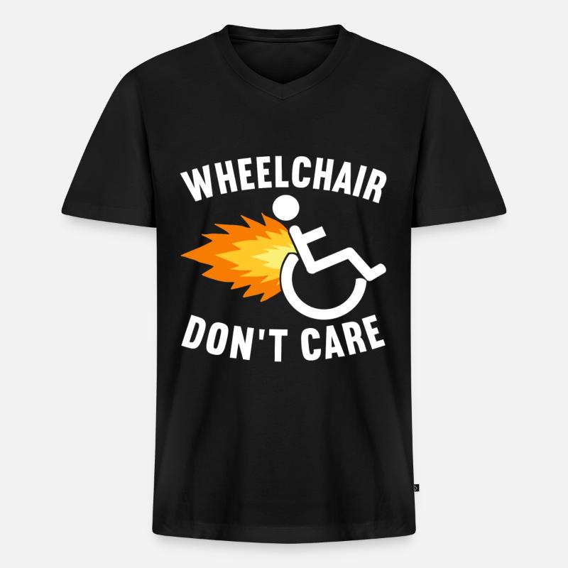 Rollstuhlfahrer Rollstuhl - Männer Premium Bio T-Shirt mit V-Ausschnitt - Schwarz