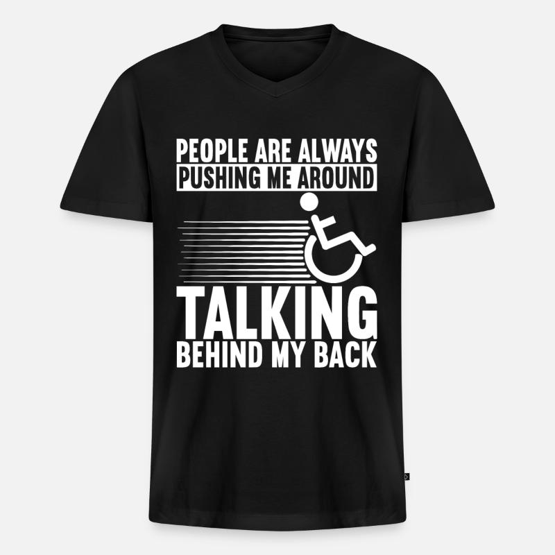 Rollstuhlfahrer Rollstuhl - Männer Premium Bio T-Shirt mit V-Ausschnitt - Schwarz